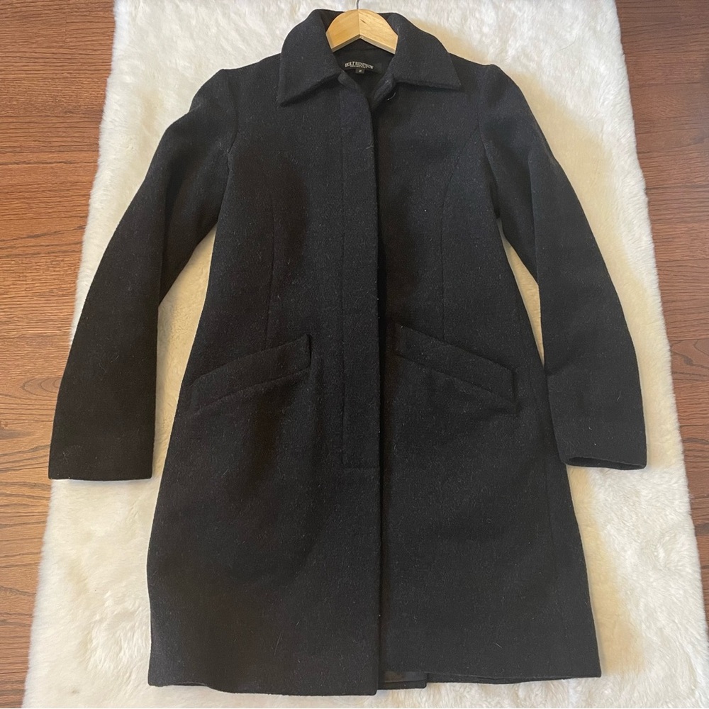 Banana Republic Black Wool Blend Single-Breasted Coat